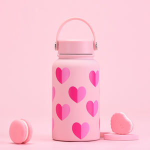 Venta caliente <span class=keywords><strong>Love</strong></span> Pattern Series Drinkware Set Juego de regalo All Pink Stay Hot Keep Cold Respetuoso con el medio ambiente y reciclable - Product Image 6