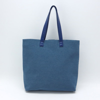 Sac fourre-tout en jean personnalisé, réutilisable, pliable, grande capacité, avec fermeture ouverte, pour les courses et les voyages quotidiens