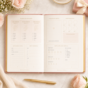Diario di Gravidanza Personalizzato LABON, Agenda Guidata Rosa, Organizer di Lusso per Maternità, Taccuino con Bordi Dorati - Product Image 2