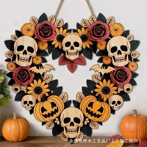 Letrero Colgante de Pared de Mujer de Azúcar con Rosa Roja para el Día de Muertos, Decoración de Puerta de Halloween, Adorno Festivo, Regalo - Product Image 6