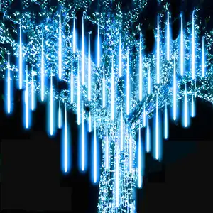 Led yağmur ışıkları Meteor Icicle işıklar düğün noel bahçe açık dekoratif ışıklar
