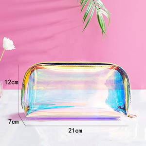 Sac de maquillage personnalisable en TPU, portable, multifonction, résistant à l'eau, avec poignée souple et fermeture éclair, grande capacité - Product Image 4