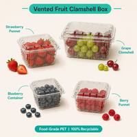 Groothandel wegwerpbaar recycleerbaar PET plastic geventileerde blauwe bessen clamshell doos fruit transparante verpakking container