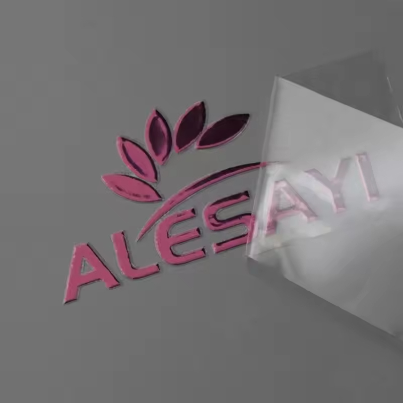 5X5CM 3D Gold Silver Transfer Sticker Name LOGO Personalized Packaging Electroplate Custom Metal Sticker