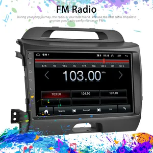 Podofo — Autoradio stéréo, Android 2010, 9 ", Navigation GPS, BT, FM, téléphone, lecteur multimédia pour voiture Kia Sportage 3 (2016 à 9.0)