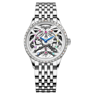 Reloj AGELOCER Original Schwarzwald para Mujer, Reloj de Lujo para Negocios, Reloj Mecánico Automático Esqueleto 316L para Mujer con Caja - Product Image 6