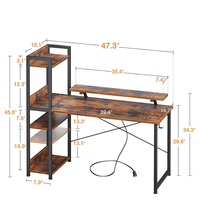Escritorio Multifuncional Industrial Personalizado en Color y Tamaño, con Estantes de Almacenamiento Reversibles, Soporte para Monitor, Construcción Metálica