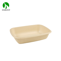 Échantillon gratuit, bols à salade en bagasse compostable à emporter, 1000 ml, boîte à lunch rectangulaire jetable, micro-ondable, étanche, pour aliments