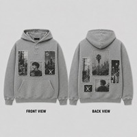 Sweat à capuche ample personnalisé à épaules tombantes avec patch photo, effet délavé vintage, vêtements de créateur, fournisseur de vêtements pour hommes, prix bas