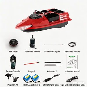 Bateau de pêche télécommandé intelligent V803 en plastique ABS avec portée de 500 m, écran couleur HD, 4 compartiments et sondeur de poissons - Product Image 2