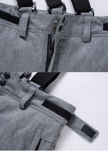 Nueva moda babero grueso impermeable esquí nieve desgaste tamaño opcional a prueba de viento señoras <span class=keywords><strong>hombre</strong></span> cálido deportes al aire libre pantalones de invierno - Product Image 3