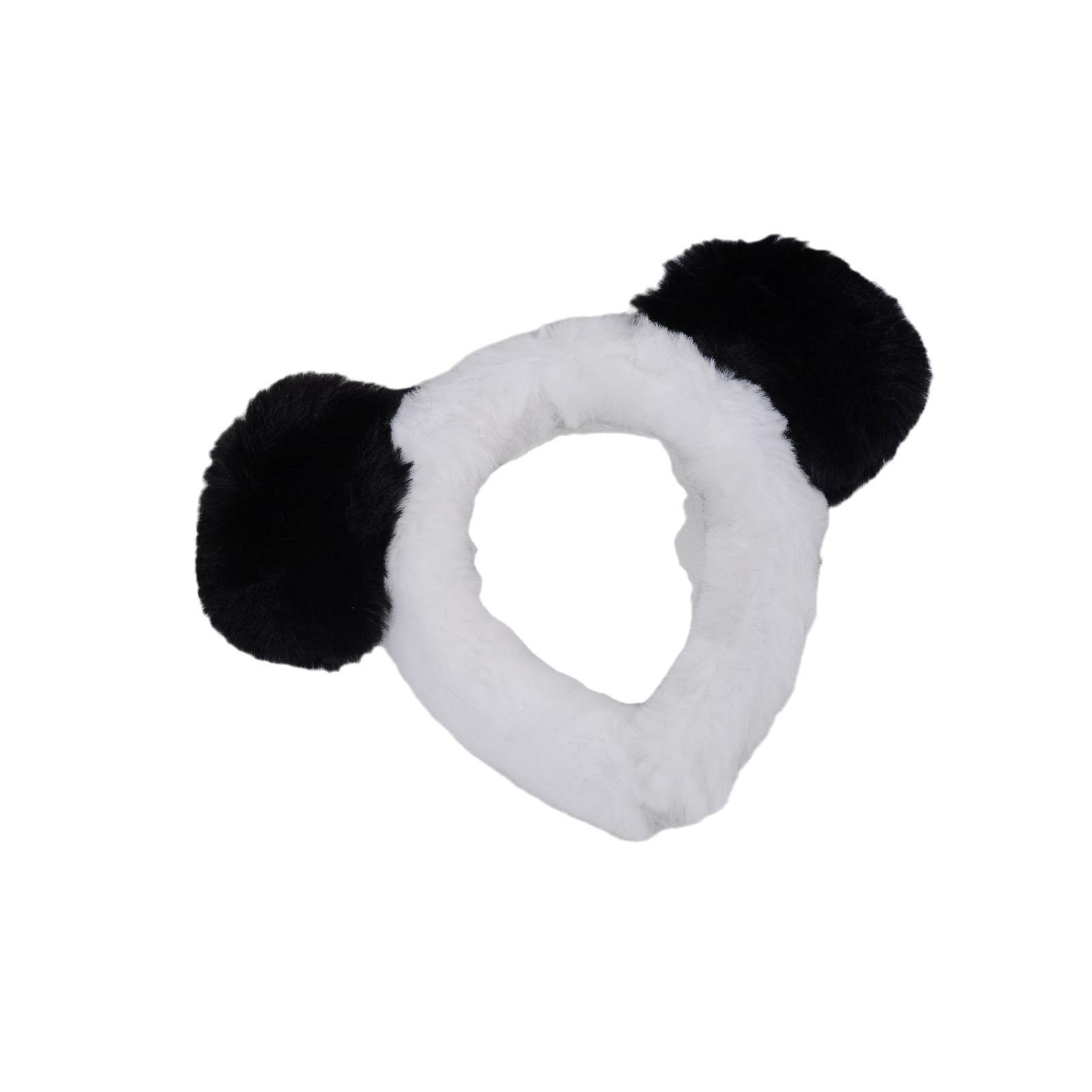 Factory Wholesale Classic Black & White Panda Design Hair Band Delicate Plush Headband Sweet Style Hair Decoration for Women