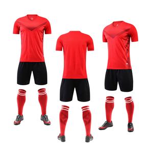 Groothandel Hoge Kwaliteit 100% Polyester Ademende Voetbal Jersey Set Custom Voetbalshirt Heren Club Kids Rode Sport Kit - Product Image 4