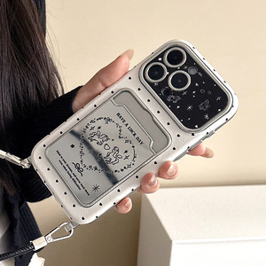 <span class=keywords><strong>Coque</strong></span> de téléphone en TPU souple anti-chute <span class=keywords><strong>avec</strong></span> porte-cartes miroir, motif animal, étoile, cœur, licorne, pour <span class=keywords><strong>iPhone</strong></span> 17 Pro Max - Product Image 2