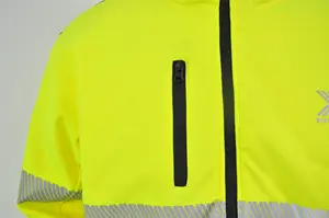 High Visibility Reflective Safety Softshell Hoodie Sweatshirt For Men Traffic Warmer Security Workwear Uniform