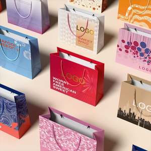 Luxury Custom Your Own Logo Classic Kraft Paper Shopping Bag for Clothes Pink Matte Packaging with Cotton Rope Handles - Product Image 1