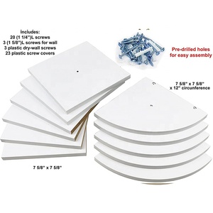 Tự làm màu trắng phòng tắm nổi góc kệ bền <span class=keywords><strong>MDF</strong></span> Laminate tường kệ 7.75 "L x 7.75" W x 48.5 "H - Product Image 4