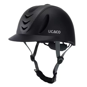 Casco da Equitazione Classico con Chiusura a Strappo Resistente, Attrezzatura Equestre per Cavaliere - Product Image 1