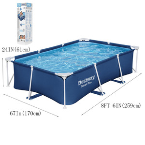 <span class=keywords><strong>Bestway</strong></span> 56403 <span class=keywords><strong>Pataugeoire</strong></span> rectangulaire en acier à cadre métallique 2.59m x 1.70m x 61cm <span class=keywords><strong>Pataugeoire</strong></span> pour enfants en PVC au sol - Product Image 2