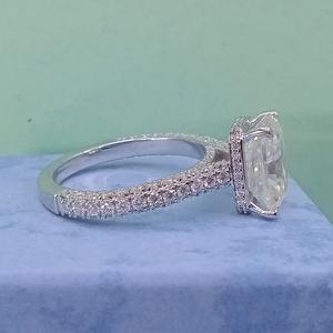 Anneaux de fiançailles et de mariage pour femmes, en argent sterling 925 plaqué or 18 carats, avec diamant de laboratoire et moissanite, bijoux fins et élégants - Product Image 4