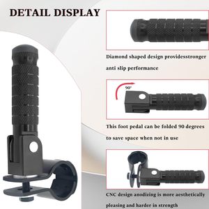 Repose-pieds arrière pliables pour passager, pour scooter électrique, moto, moto tout-terrain et conversion de vélo électrique - Product Image 3