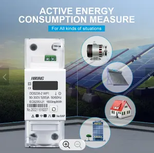 Tuya-medidor de energía monofásico con WIFI, 65A Din, Monitor de consumo de energía, kWh, uso solar