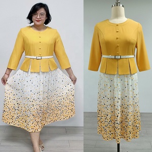 เดรสจีบสีสันสดใสคุณภาพดีไซส์ 5XL สำหรับผู้หญิงแอฟริกัน  ชุดเดรสยาวทรงหรูหราสำหรับใส่ไปโบสถ์ ไซส์พลัส - Product Image 2