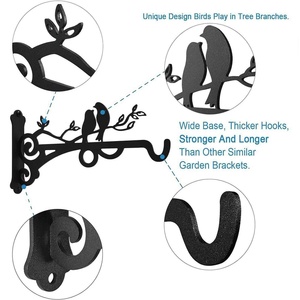 Heavy Duty Hanging <strong>Planter</strong> Brackets Wall Mount Durable Decorative <strong>Planter</strong> <strong>Hangers</strong> for <strong>Fence</strong> Ornaments Wind Chimes Garden Balcony - Product Image 2