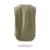 Gilet court unisexe d'été multi-poches décontracté et sportif, anti-plis, sans repassage, en polyester et nylon unis, col en V, maille, pour la pêche et la photographie