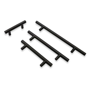 Práctico 100mm SS 100mm manija de tubo manija cajón suave T-Rod muebles Hardware aleación Zinc gabinete manija comedor proveedor - Product Image 4