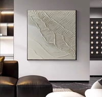 Grande Peinture Murale Abstraite Nordique Blanche Beige Grise Texturée 3D Faite à la Main, Art Moderne sur Toile, Vente en Gros