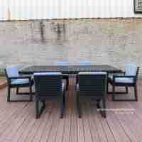 Ensemble de table et de chaises de salle à manger en aluminium de style moderne Hangkai, meubles imperméables pour terrasse, jardin ou plage