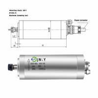Moteur de broche CNC LY haute vitesse 80mm 2.2Kw 24000rpm 220Hz 8A ER20 Broche à bois Husillo CNC moteur de broche de refroidissement par eau