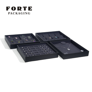 Forte tùy chỉnh sang trọng PU da trang sức khay biểu tượng tùy chỉnh đồ trang sức hiển thị bông tai vòng vòng vòng khay hiển thị - Product Image 4