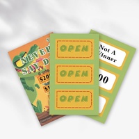 Custom Windows Pull Tab Tickets Cartoon Pattern Games Peel Off Lottery Tickets Pull Tabs Games Cards Break Open Ticket