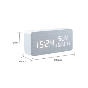 Reloj Despertador Digital Electrónico Multifuncional de Madera con Calendario, Semana y LED, Control por Voz, Creativo, para Estudiantes, para Escritorio o Mesita de <span class=keywords><strong>Noche</strong></span> - Product Image 2