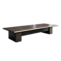 Grande table de conférence longue pour salle de réunion, personnalisable, avec fente pour câbles