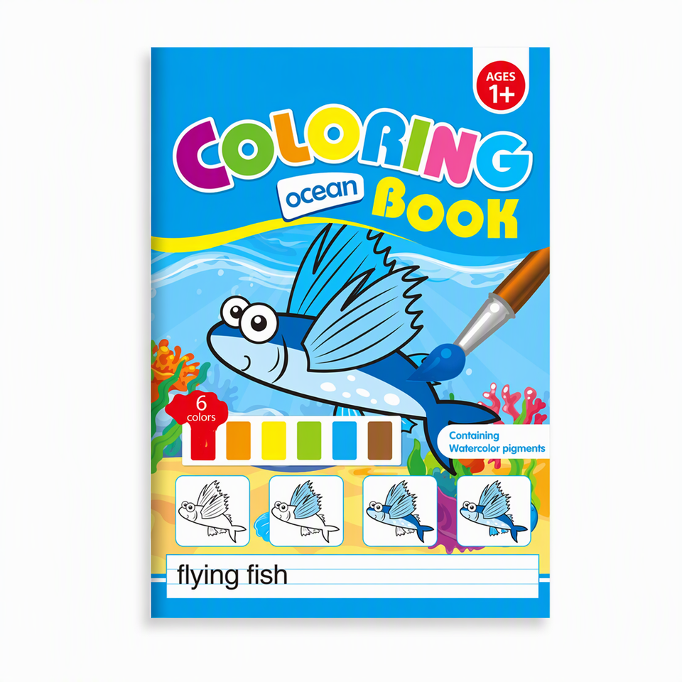 Model Colouring Books Water Coloring Book DIY Art Drawing Pad 6 Color Watercolor Pigments ...