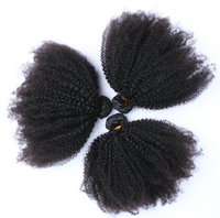 Mèches de cheveux humains naturels indiens bruts, Remy vierges, double trame, bouclés serrés, afro crépus 4c, pour coiffures populaires des personnes noires
