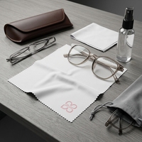 Chiffon de nettoyage pour lunettes de soleil en microfibre noir avec logo personnalisé