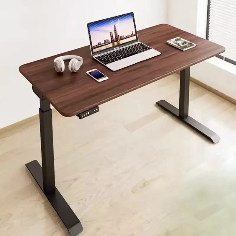 高さ調節可能なオフィス家具とコンピューターデスクを備えたモダンな電動リフトオフィスデスク折りたたみ式木製コンピューターテーブル