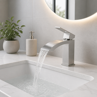 Robinet cascade en acier inoxydable SUS304 sans plomb, eau chaude et froide, pour lavabo, mitigeur monotrou, usine de Kaiping