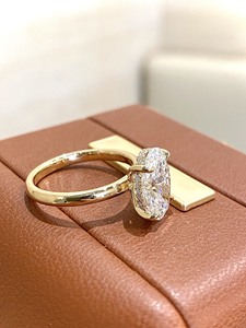 Bague de fiançailles et de mariage Xinfly 2026 Au750 Or 18 carats avec diamant ovale de 1 carat cultivé en laboratoire, bijoux personnalisés pour femmes - Product Image 3