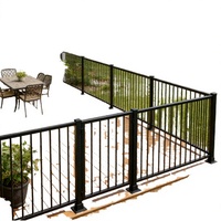 Kit de garde-corps moderne en acier inoxydable pour porche, revêtement noir anti-rouille, système de piquets pour balcon, terrasse, patio, escalier