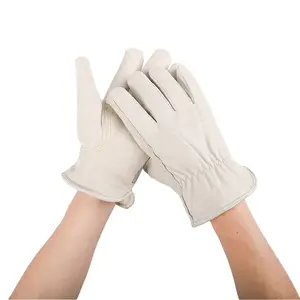 Gute Qualität Winter warm Grade AB ganze Schweine haut Leder weiße Mode Fahrer flexible Daumen Leder Arbeits sicherheits handschuhe