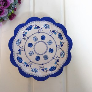 Platos <span class=keywords><strong>de</strong></span> Papel <span class=keywords><strong>con</strong></span> Diseño Floral - Platos Desechables <span class=keywords><strong>de</strong></span> Porcelana Azul y Blanca, Platos Decorativos para Cena, Suministros para Mesa <span class=keywords><strong>de</strong></span> Fiesta, Decoración <span class=keywords><strong>de</strong></span> Mesa - Product Image 3