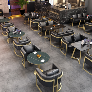 Juego de Mesa y Sillas para Restaurante Personalizado en Oferta, Estructura Metálica, Diseño Moderno y Lujoso para Cafetería, Bar, Bistro, Hoteles - Product Image 1