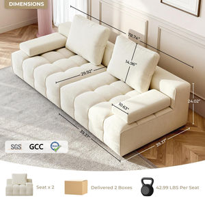 Sofá Seccional Cuadrado de Estilo Masculino Moderno, de Tres Plazas, Inflable, Comprimido al Vacío con Embalaje de Volumen Reducido - Product Image 5