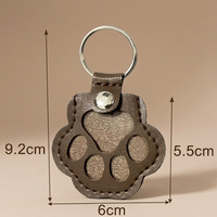 Porte-clés en cuir Patte de chat, pendentif de rangement pour poils d'animaux, exquis et mignon, multicolore, pour sac