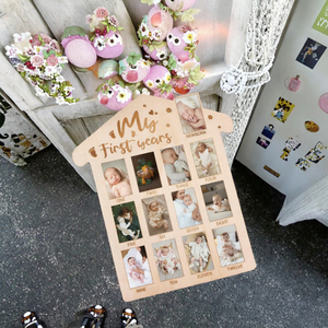 Nouveau cadre photo en bois pour bébé avec finition imprimée 6 couleurs et options d'impression multiples - Product Image 3